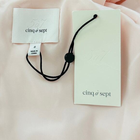 Cinq a Sept Wrap Tie Bia Panel Dress (Blush Pink Melon) 8 - Picture 4 of 6